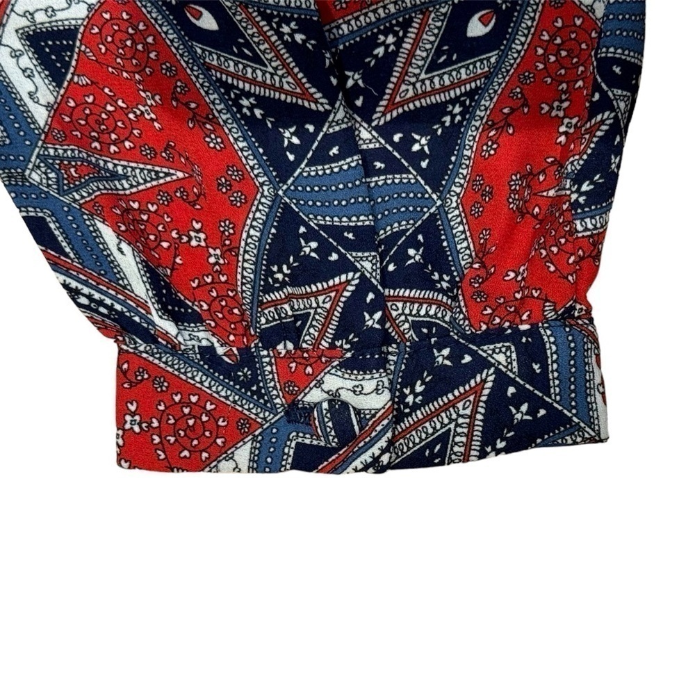Anthropologie Paper Crown Handkerchief Print Dress Small Boho Long Sleeve Dress - Picture 5 of 8